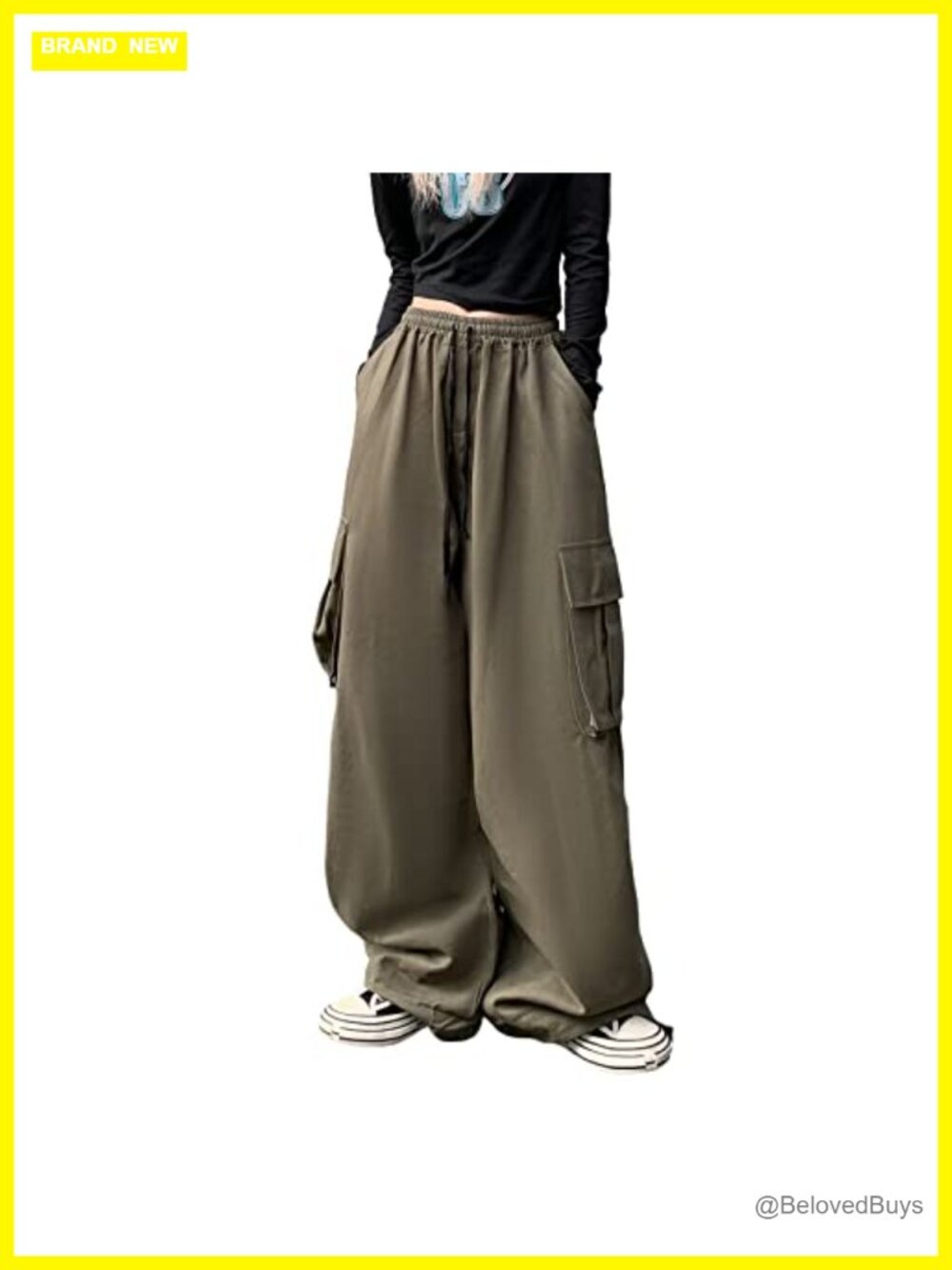 Y2K Cargo Gothic Baggy High Waisted Trousers Harajuku Streetwear Parachute Pants